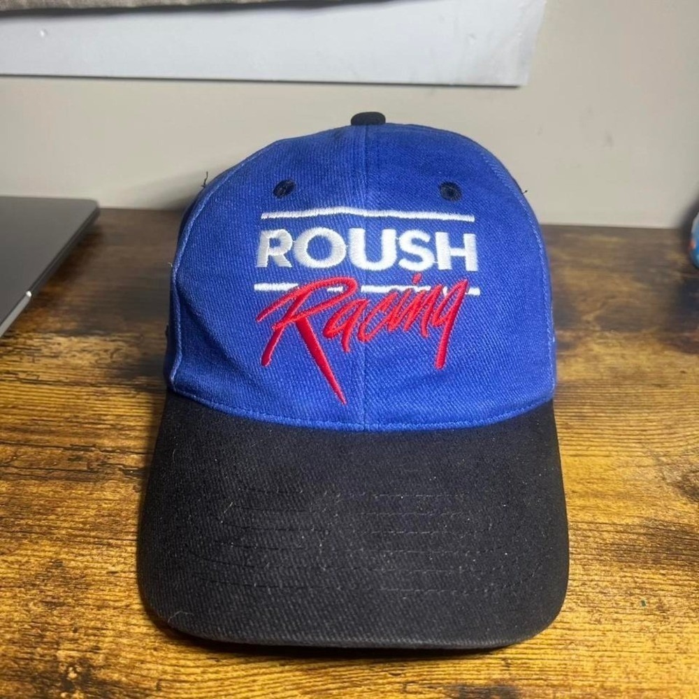 Vintage 2001 Roush Racing Snapback Hat Speedway Blues Nascar Blue Black